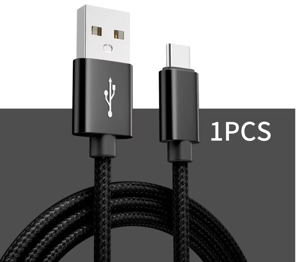 1/3PCS USB to Type C fast charging cable, suitable for braided charging cables of Android,Samsung, Redmi,and other mobile phones