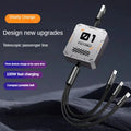 3 in 1 Multi Retractable USB Phone 100W Fast Charging and Data Cable for Lightning/Android/Type-C Devices