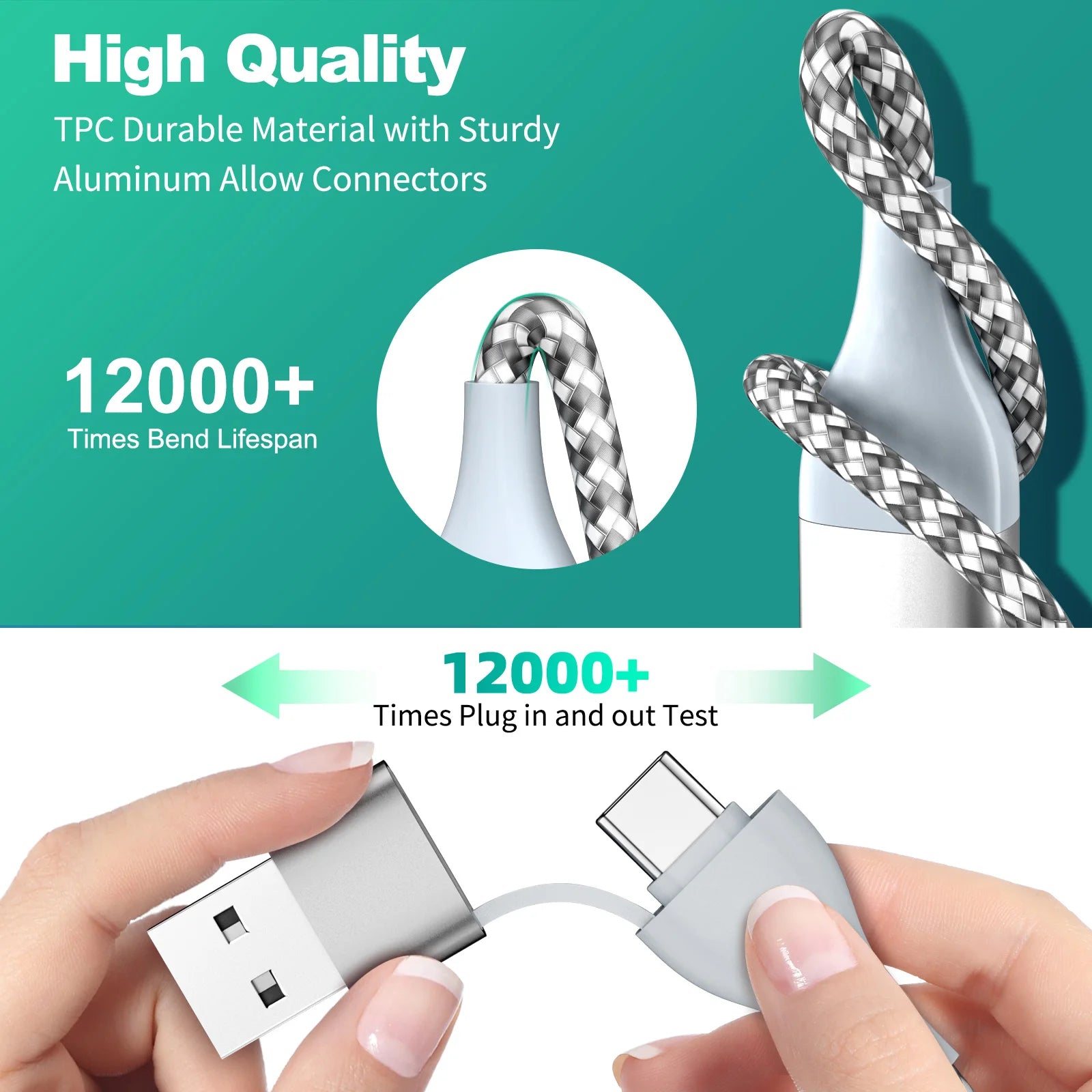 4 In 2 Magnetic Wireless Charger USB Type C Charging Cable Fast Charge for iPhone 15 /Apple iWatch 1-9 Ultra SE Watch Android