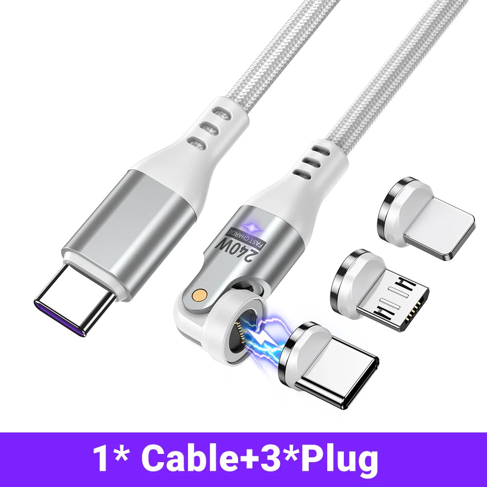 AUFU 240W Magnetic USB-C to USB-C Cable 5A Fast Charging Type C Cable For MacBook Samsung iPhone 16 15 USB-C Magnet Charger Cord
