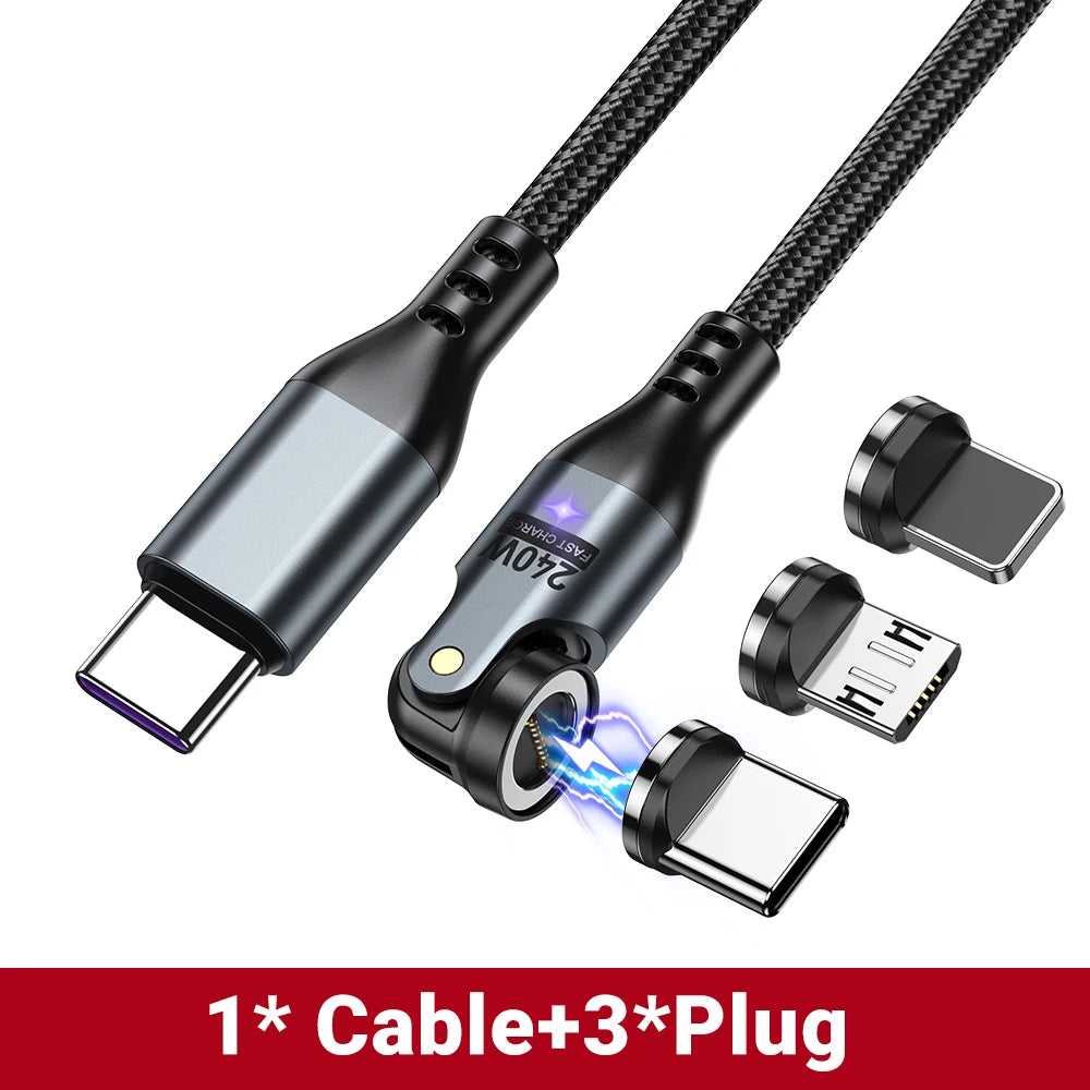 AUFU 240W Magnetic USB-C to USB-C Cable 5A Fast Charging Type C Cable For MacBook Samsung iPhone 16 15 USB-C Magnet Charger Cord