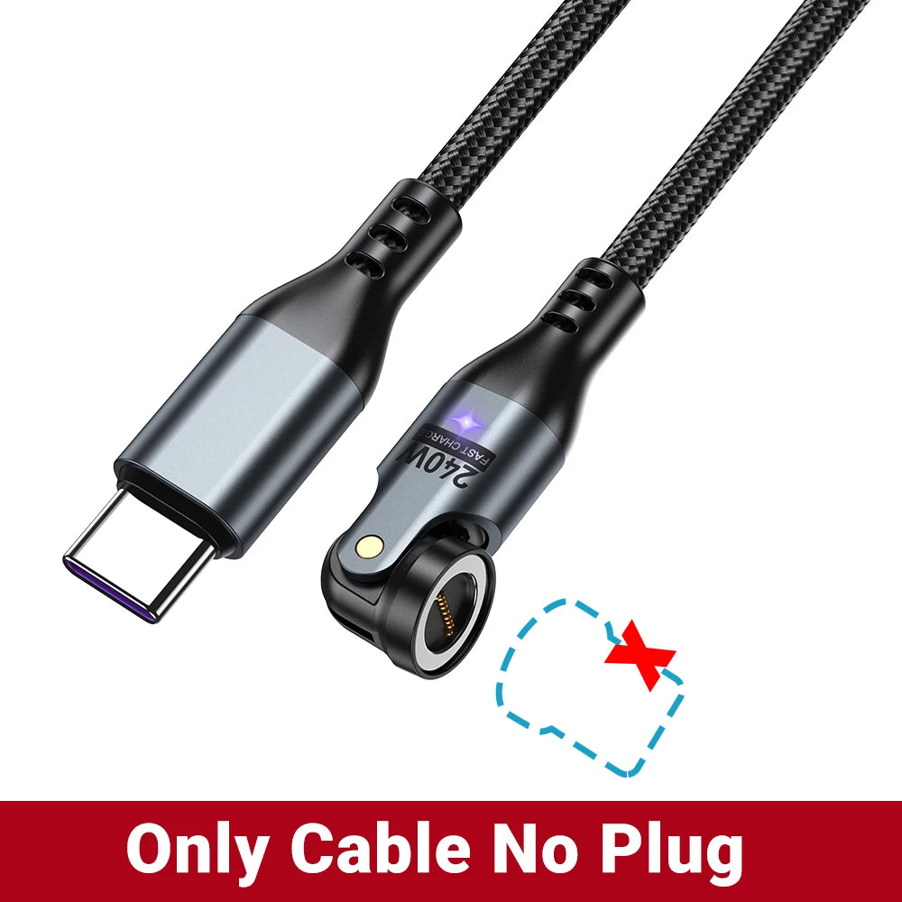 AUFU 240W Magnetic USB-C to USB-C Cable 5A Fast Charging Type C Cable For MacBook Samsung iPhone 16 15 USB-C Magnet Charger Cord