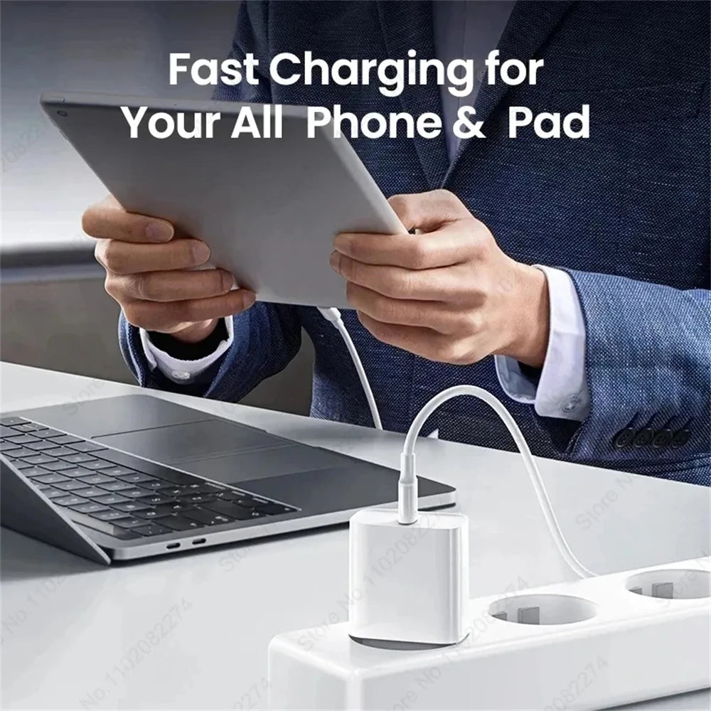 US EU Adapter PD 40W Fast Charger For Apple iPhone 15 13 12 11 14 17 16 Pro Max Type C Charger Charging Cable Phone Accessories