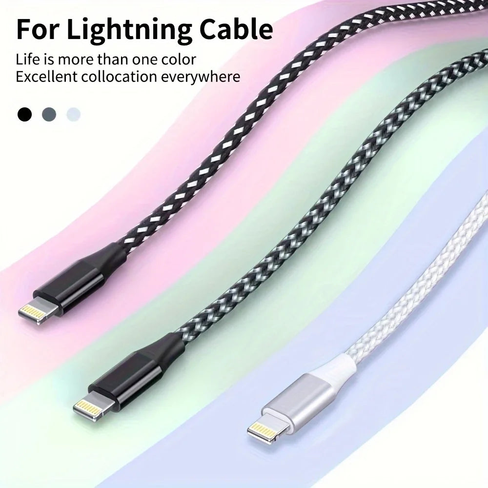 LAIHONEN MFi Certification 5pcs Charger Cable Nylon Braided Fast Charging for iPhone Cable Charger Fast, for iPhone 14 13 12 11