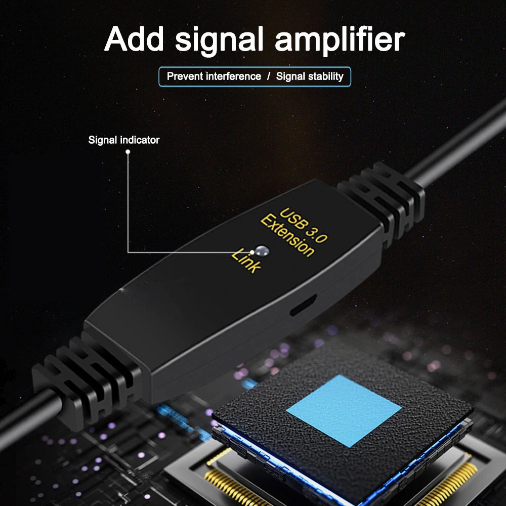 Active USB 3.0 extension cable 10M 5M USB 3.0 extension cord with booster amplifier USB 3.0 extender cable male to female