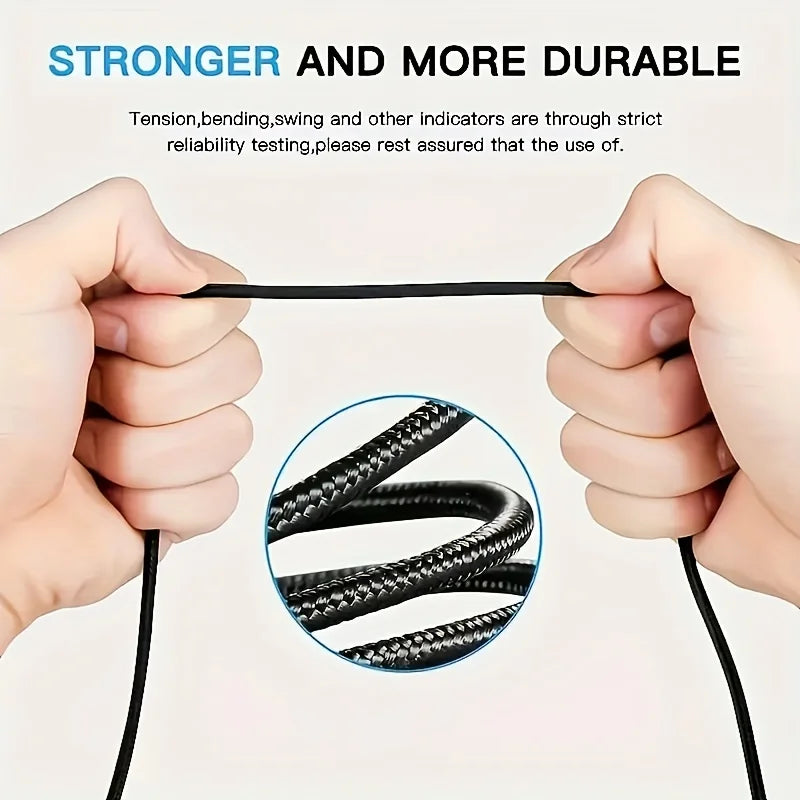 1/3PCS USB to Type C fast charging cable, suitable for braided charging cables of Android,Samsung, Redmi,and other mobile phones