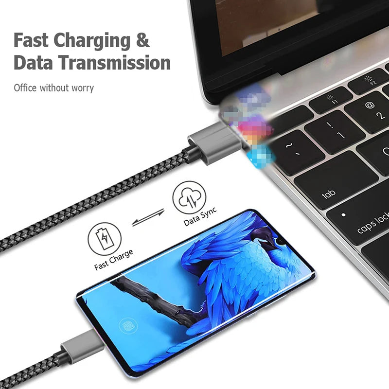 Micro USB Cable Data Sync 2A Fast Charging 1/3/5pcs Nylon Braided Charger Cable For Samsung Huawei HTC Android USB Micro Phone