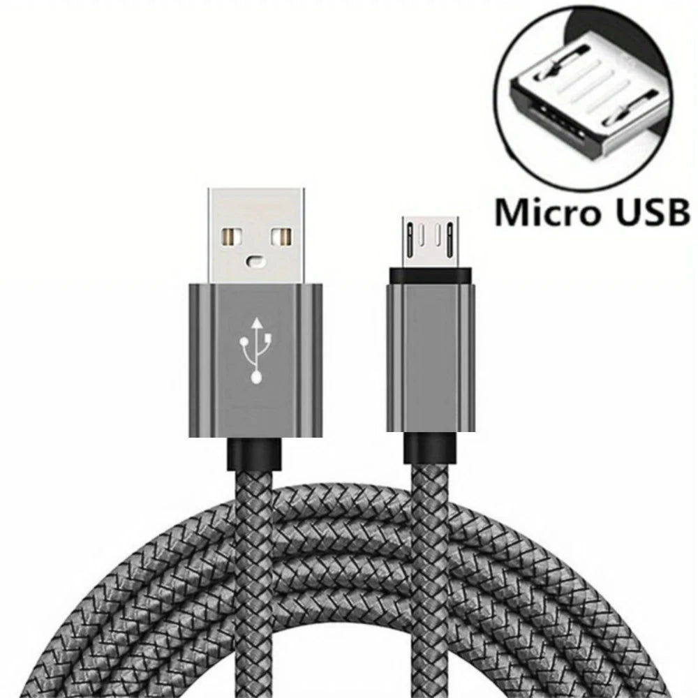 Micro USB Cable Data Sync 2A Fast Charging 1/3/5pcs Nylon Braided Charger Cable For Samsung Huawei HTC Android USB Micro Phone