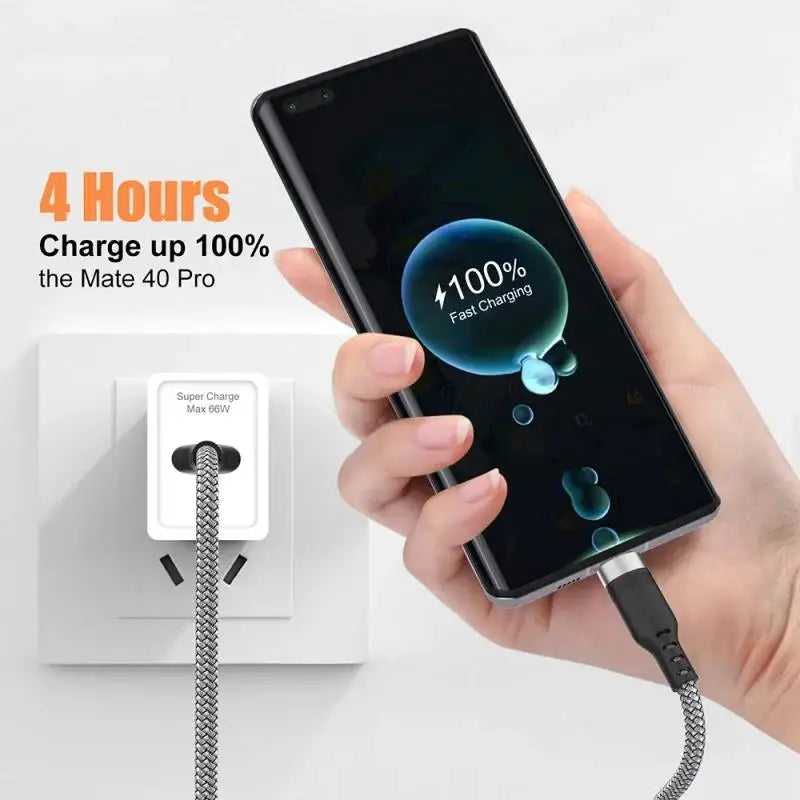 1/2/3/5/8m Extended 6A Super Fast Charging Extra Long Charging Cable USB Type C For iPhone Samsung Fully Compatible Data Cable