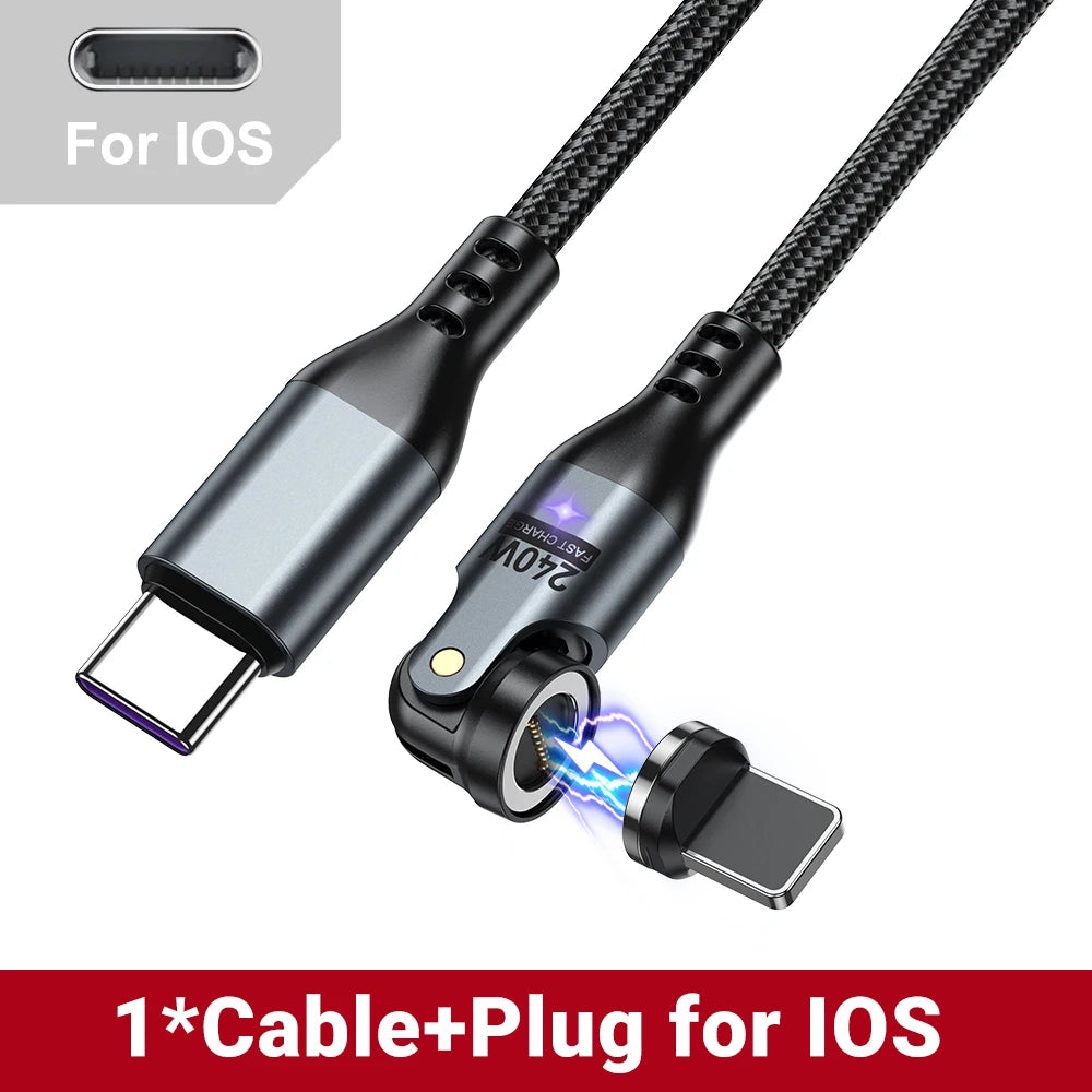 AUFU 240W Magnetic USB-C to USB-C Cable 5A Fast Charging Type C Cable For MacBook Samsung iPhone 16 15 USB-C Magnet Charger Cord