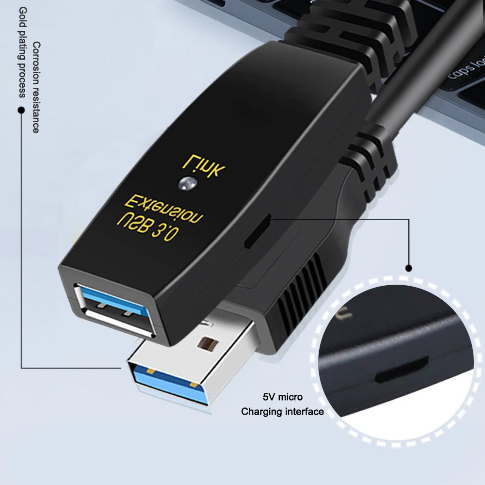 Active USB 3.0 extension cable 10M 5M USB 3.0 extension cord with booster amplifier USB 3.0 extender cable male to female