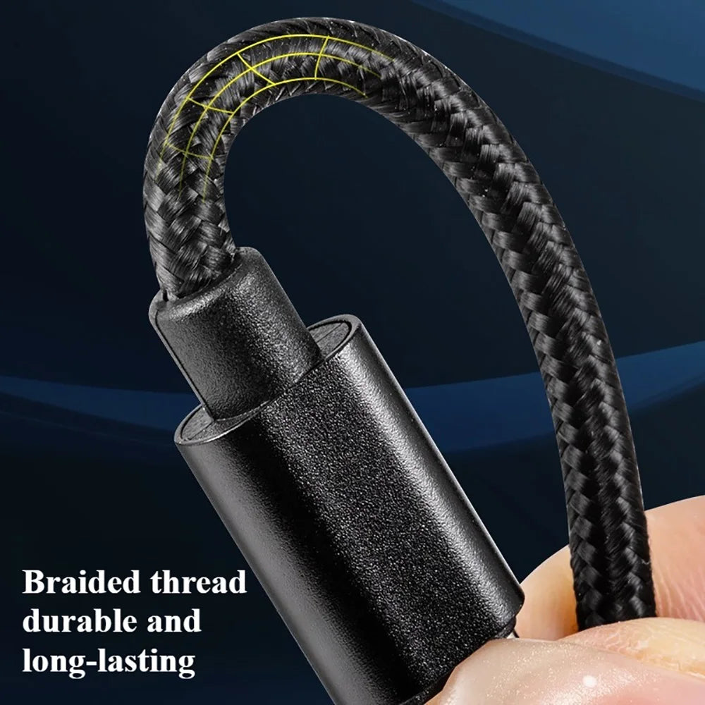 66W Nylon Braided USB C to C Cable Fast Charging 1m 2m 3m for iPhone 15 16 17 Pro Max Samsung S24 Xiaomi OPPO Phone Charger Cord