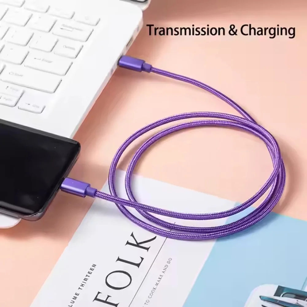66W Nylon Braided USB C to C Cable Fast Charging 1m 2m 3m for iPhone 15 16 17 Pro Max Samsung S24 Xiaomi OPPO Phone Charger Cord
