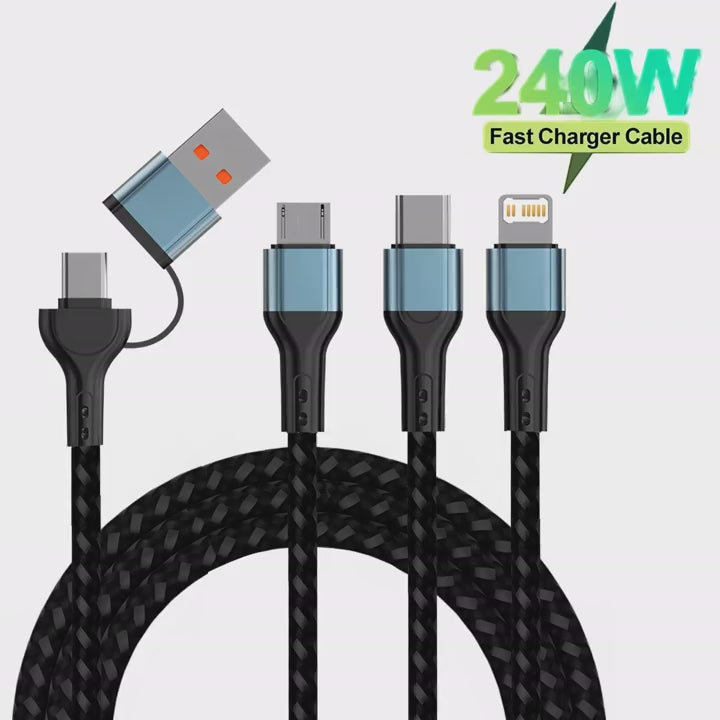 3 In 1 Fast Charging Cord For iPhone Huawei Micro USB Type C Charger Cable 1.2m Multi Usb Port Multiple Usb Charging Cord Line